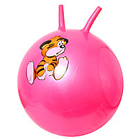 Мяч попрыгун детский с рожками(ручками) , цвета разные 55 см