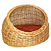 Лежанка для животных плетеная "Дом-2" 47х38х31см, деревянное дно (фанера), с подушкой, овальная, лоза ивы,, фото 2