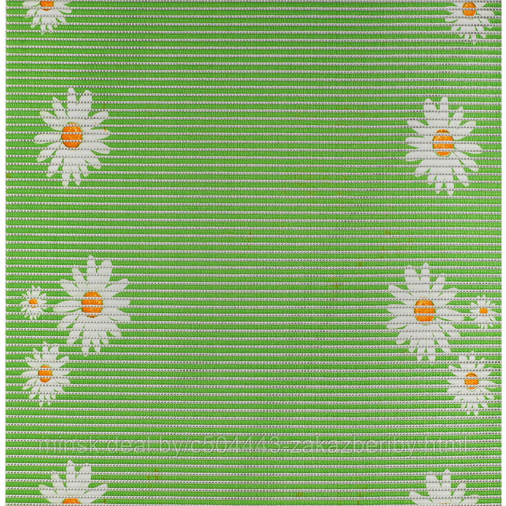 "Лапша" Дорожка (коврик) из вспененного ПВХ, 0,65х15м "Ромашки" зеленый фон, h0,5см, 750г/м2 (Китай) Цена
