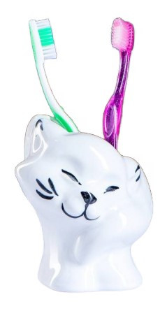 Стакан под зубную щетку фарфоровый «Кошка» высота 12 см - фото 2 - id-p203780702