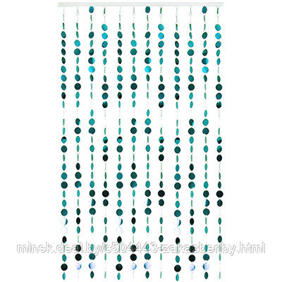 Штора межкомнатная 90х200см "Оберег от сглаза" бирюзовый, 12 нитей, пленка ПВХ, ПВХ коробка (Китай)