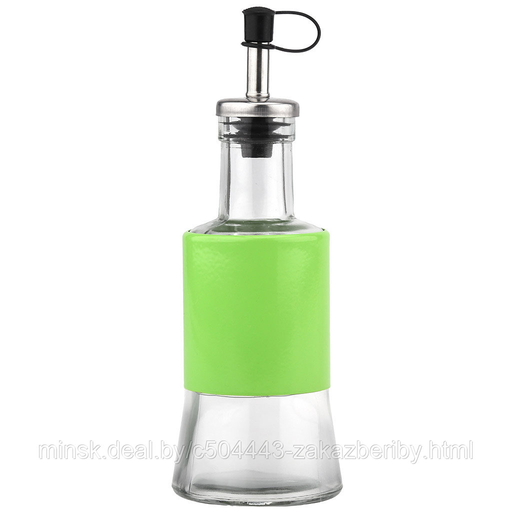 Бутылка для масла стеклянная "В юбке" "Валенсия" 200мл, д6,5см, h15см, д/горла 2см, дозатор из нержавеющей