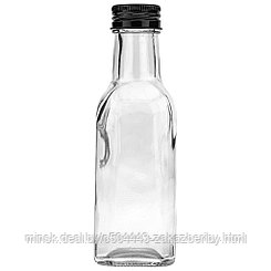 Бутылка стеклянная "Сочи" 200мл, 5х5см h16см, металлическая винтовая крышка, пробка пластик., д/горла - 2см,