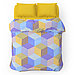 Постельное белье, комплект 2-х спальный "Гексагон" желтый/"Горчичный", 4 предмета: пододеяльник на кнопках, фото 2