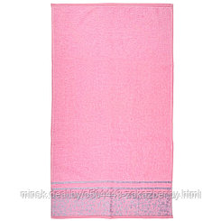 Полотенце махровое "Незабудки" 35х60см, гладкокрашенное, 375г/м2, пастельно розовый (Россия)
