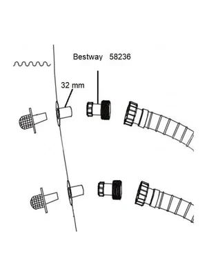 Комплект переходников (2шт) для шлангов 32/38мм Bestway 58236 - фото 4 - id-p223625097