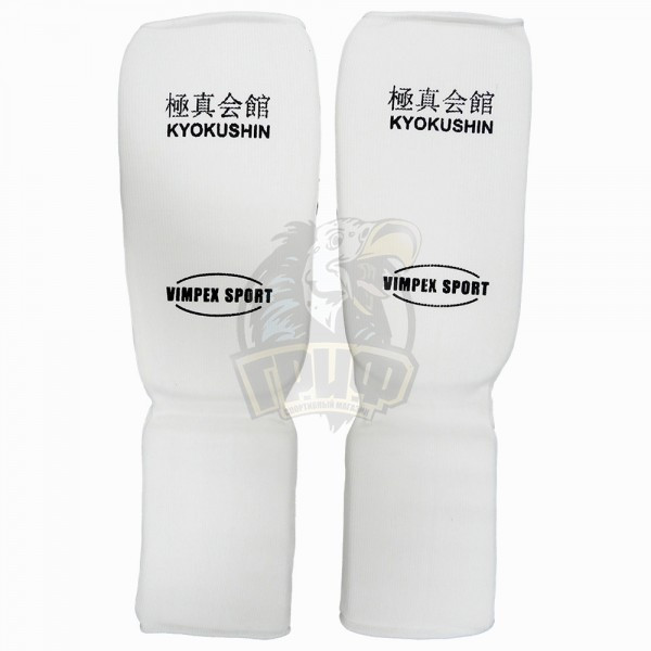 Защита голени и стопы киокушинкай Vimpex Sport (белый) (арт. 2730 KY) - фото 1 - id-p195497326