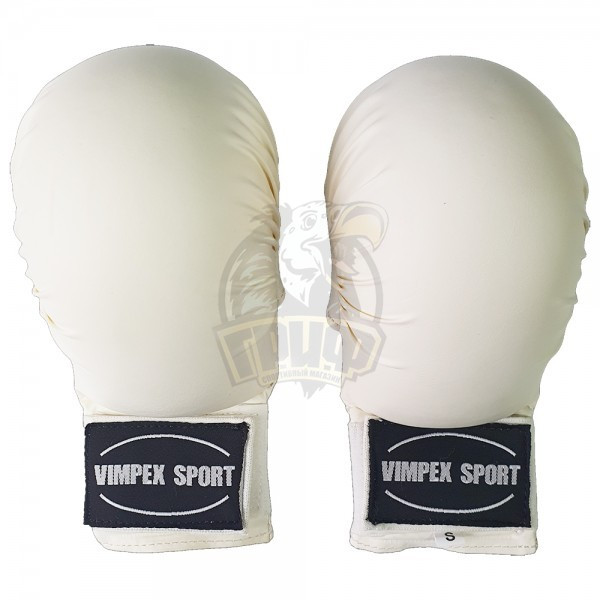 Перчатки для каратэ шотокан Vimpex Sport ПУ (белый) (арт. 1530) - фото 1 - id-p222232375
