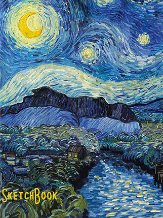 Скетчбук Ван Гог. Звёздная ночь-2 (А5), фото 2