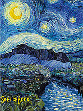 Скетчбук Ван Гог. Звёздная ночь-2 (А5)