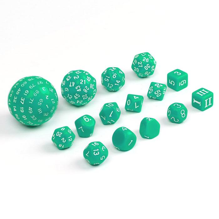 Набор кубиков для ролевых игр 15 шт., зелёный - фото 1 - id-p223669360