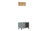 Прихожая Монро (тумба с вешалкой) ТМ-002 - Шиншилла серая/Дуб крафт золотой (МК Стиль), фото 2