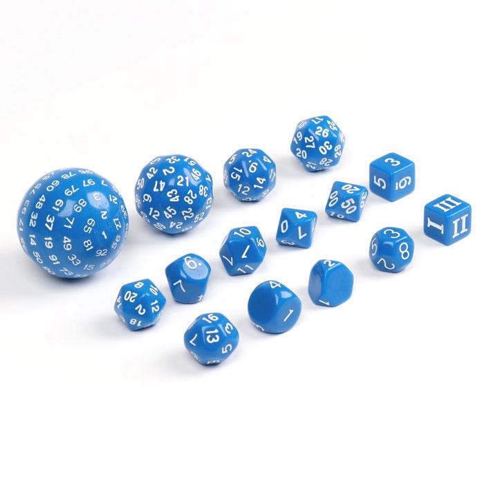Набор кубиков для ролевых игр 15 шт., синий