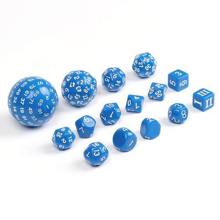 Набор кубиков для ролевых игр 15 шт., синий, фото 2