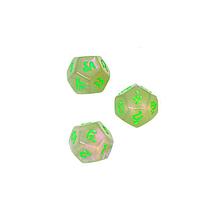 Набор астрологических кубиков для гадания 3 шт, зелёный