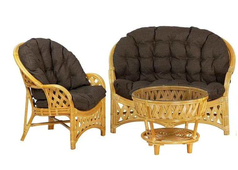 IND Комплект Черчиль диван кресло и столик мед темные подушки - фото 1 - id-p223669948