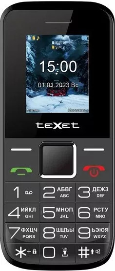 Кнопочный телефон TeXet TM-206 (черный) - фото 1 - id-p223669891