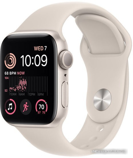 Умные часы Apple Watch SE 2 40 мм (алюминиевый корпус, звездный свет/звездный свет, спортивный силиконовый - фото 1 - id-p223669928