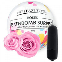 Бомба для ванны и вибропуля Big Teaze Toys - Bath Bomb Surprise, роза