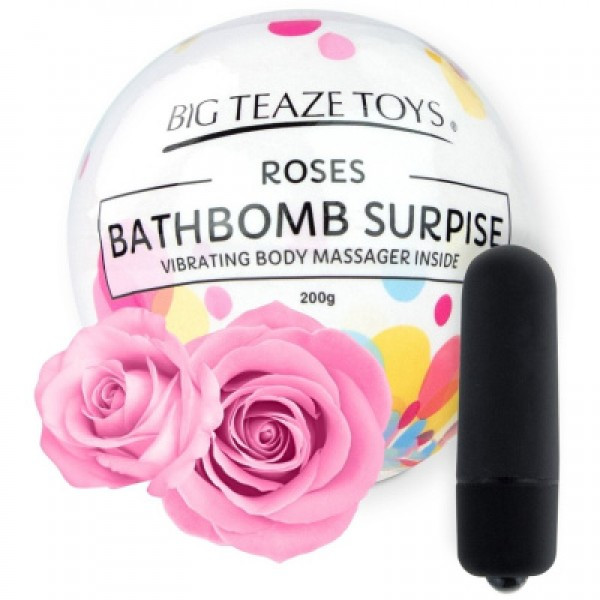 Бомба для ванны и вибропуля Big Teaze Toys - Bath Bomb Surprise, роза - фото 1 - id-p223670040