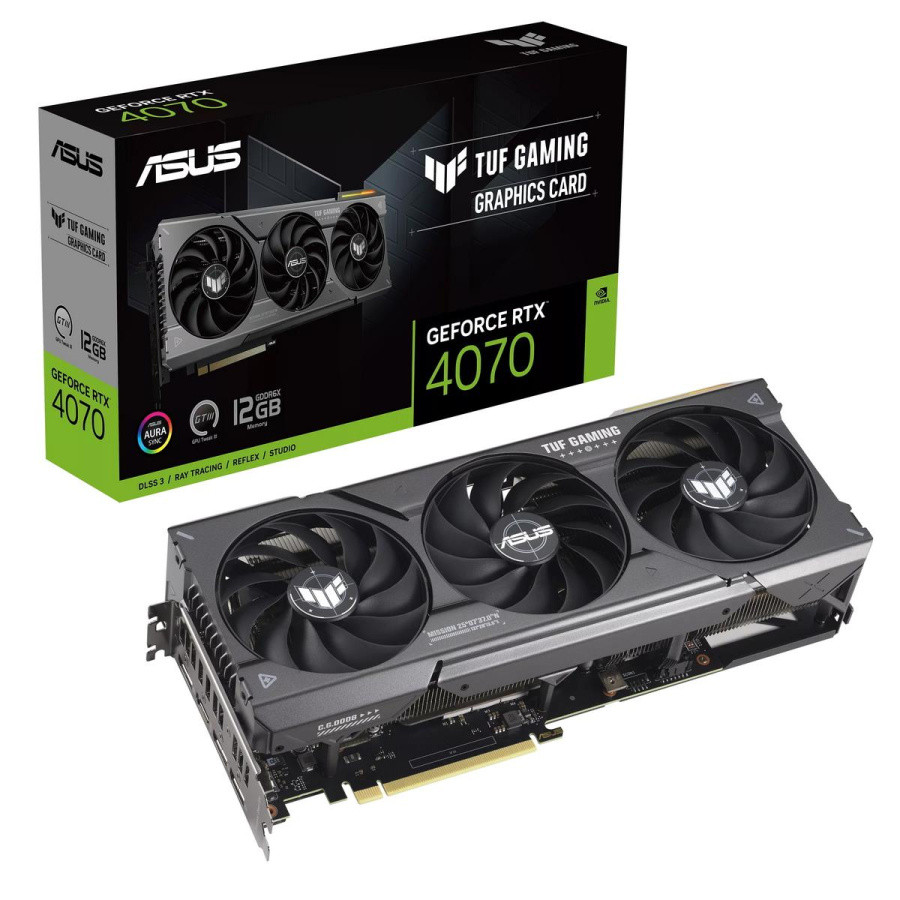 Видеокарта ASUS TUF-RTX4070-12G-GAMING /RTX4070,HDMI,DP*3,12G,D6X 90YV0IZ1-M0NA00 - фото 1 - id-p223671085