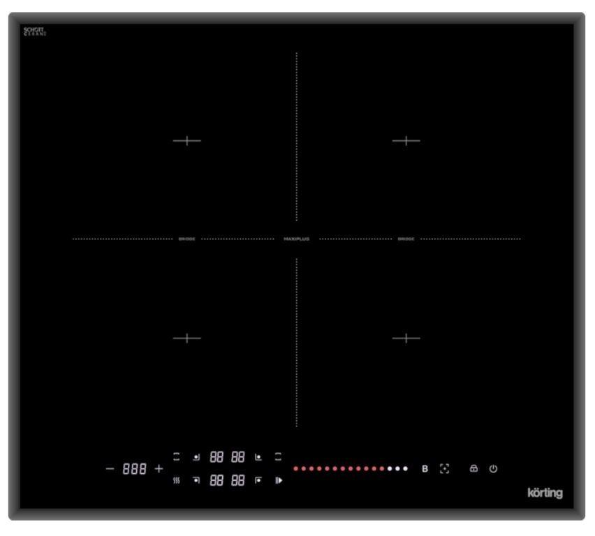 Встраиваемая варочная панель KORTING HIB 64940 B Maxi, стеклокерамика, ширина 60 см, сенсорное управление One - фото 1 - id-p223671122