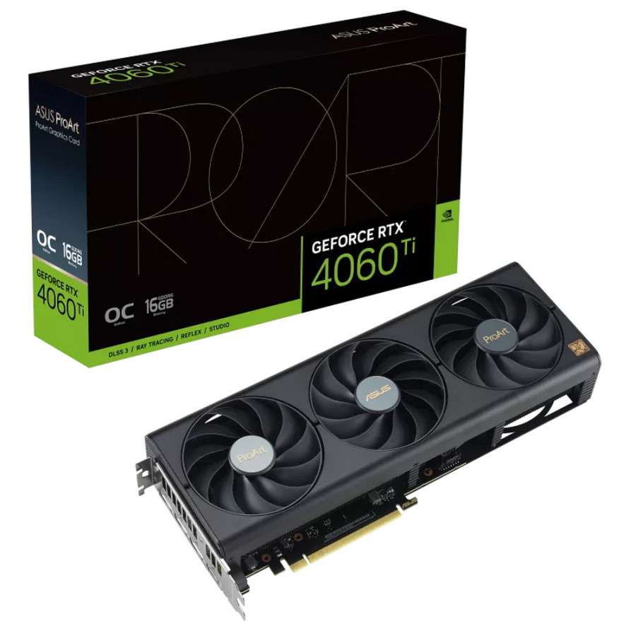 Видеокарта 16Gb PCI-E GDDR6 ASUS PROART-RTX4060TI-O16G (RTL) HDMI+3xDP GeForce RTX4060Ti 90YV0JH2-M0NA00 - фото 1 - id-p223671079