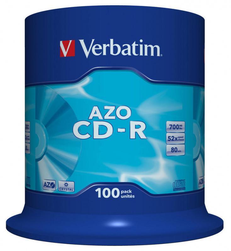 Диск CD-R Verbatim 700Mb 52x Cake Box (100шт) (43430) - фото 1 - id-p223671176