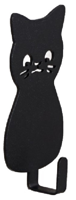 Крючок настенный металлический самоклеящийся «Кот» 10*5,5*2 см, черный - фото 4 - id-p211039943