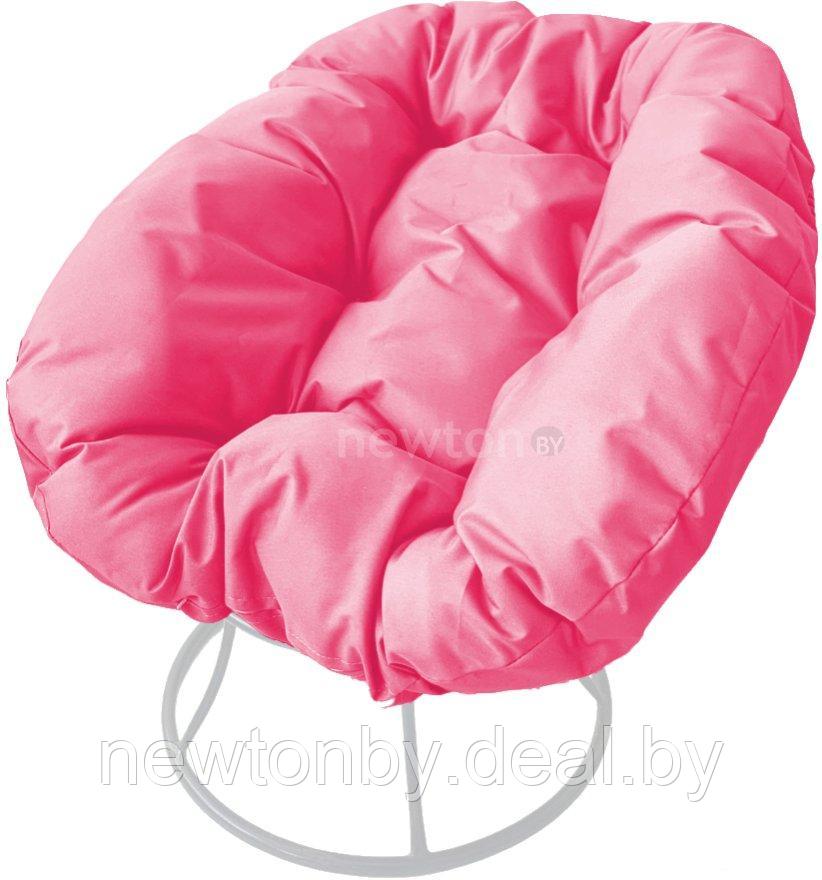 Кресло M-Group Пончик 12310108 без ротанга (белый/розовая подушка) - фото 1 - id-p223672330