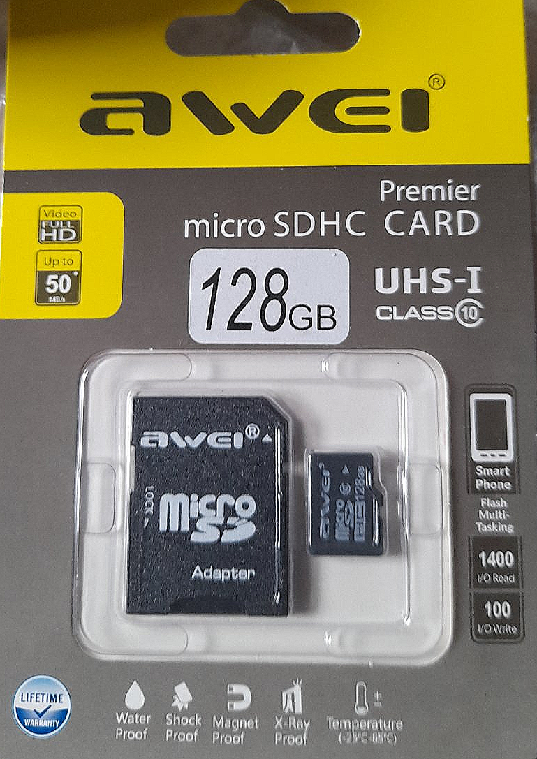 Карта памяти awei microSD 4/8/16/32/64/128 GB - фото 1 - id-p223675194