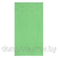 Полотенце махровое "Волна", размер 70х130 см, 300 гр/м2, цвет светло-зелёный, фото 3