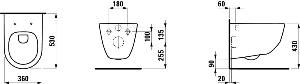 ПЭК LAUFEN Pro rimless унит+инстал.+кнопка хром+сид тонкое - фото 5 - id-p150726150