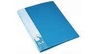 Папка на 4 кольца Бюрократ, A4 пластик 0.8мм корешок 40мм, синий
