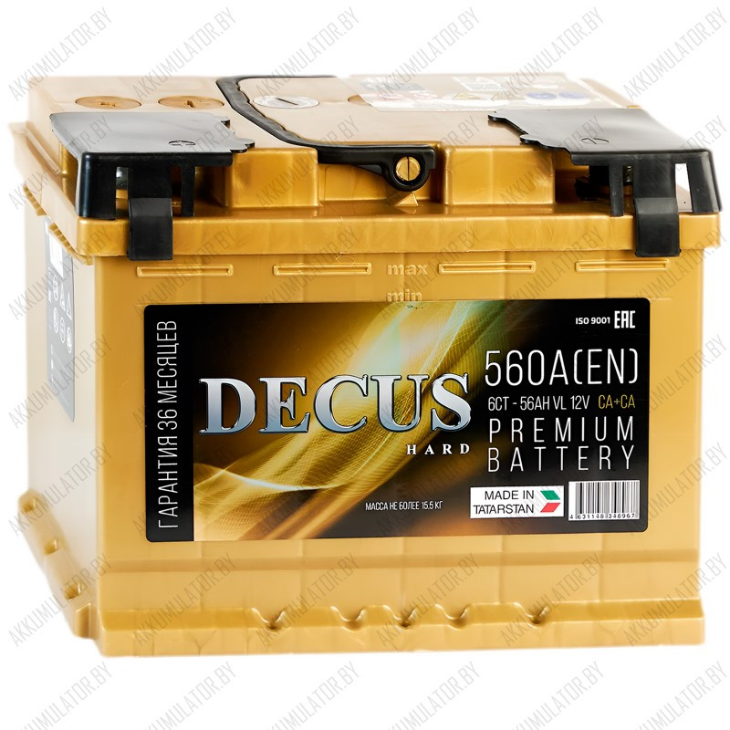 Аккумулятор Decus Gold / 56Ah / 560А / Прямая полярность