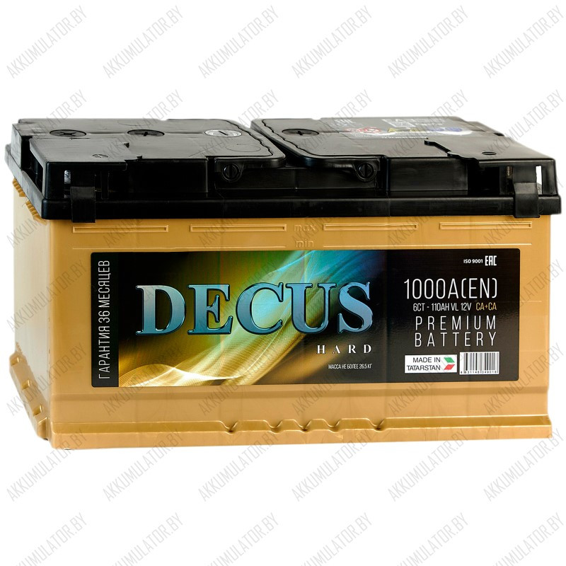Аккумулятор Decus Gold / 110Ah / 1000А / Прямая полярность