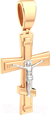 Крестик из комбинированного золота ZORKA 430128.14K.B.REL - фото 2 - id-p223703586