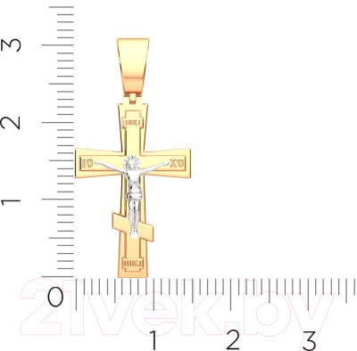 Крестик из комбинированного золота ZORKA 430128.14K.B.REL - фото 4 - id-p223703586