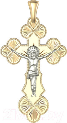 Крестик из комбинированного золота ZORKA 410011.1.14K.B.REL - фото 1 - id-p223718664