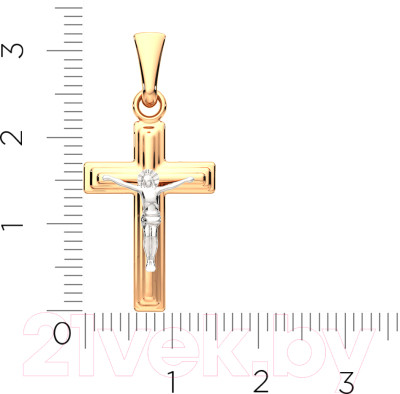 Крестик из комбинированного золота ZORKA 410030.14K.B.REL - фото 4 - id-p223718666