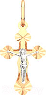 Крестик из комбинированного золота ZORKA 410018.3.14K.B.REL
