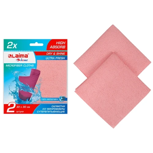 Салфетка губчатая из микрофибры 30х30 см,PVA micro FIBRE,HIGH ABSORB,2шт/упак,320 г/м2 - фото 2 - id-p223622548