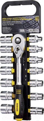 Набор головок слесарных BERGER SuperLock 6-гранных с трещоткой 1/2" 8-22мм / BG2035 - фото 1 - id-p223722151