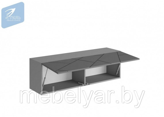 Шкаф навесной ШН-004 Гранж (Д.1200) Серый шифер/Графит софт МК Стиль - фото 2 - id-p223753245