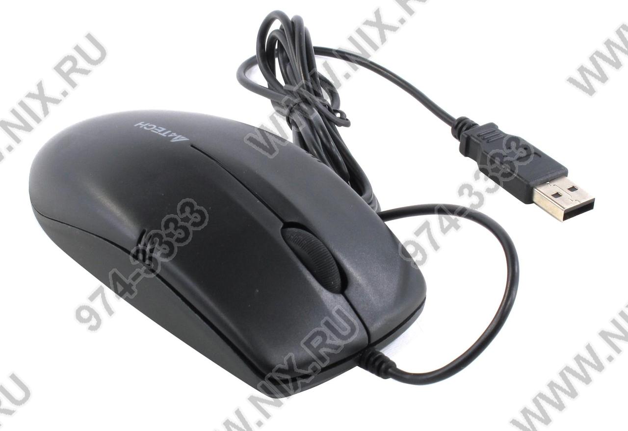 A4Tech Optical Wheel Mouse OP-530NU-Black (RTL) USB 3but+Roll