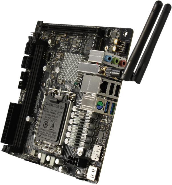 ASRock H610M-ITX/AC (RTL) LGA1700 H610 PCI-E HDMI+DP GbLAN+WiFi+BT SATA Mini-ITX 2DDR4 - фото 1 - id-p223750971