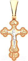 Крестик из комбинированного золота ZORKA 410005.2.14K.B.REL