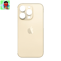 Задняя крышка (стекло) для Apple iPhone 14 Pro MAX, цвет: золотой (оригинал) (широкое/узкое отверстие под