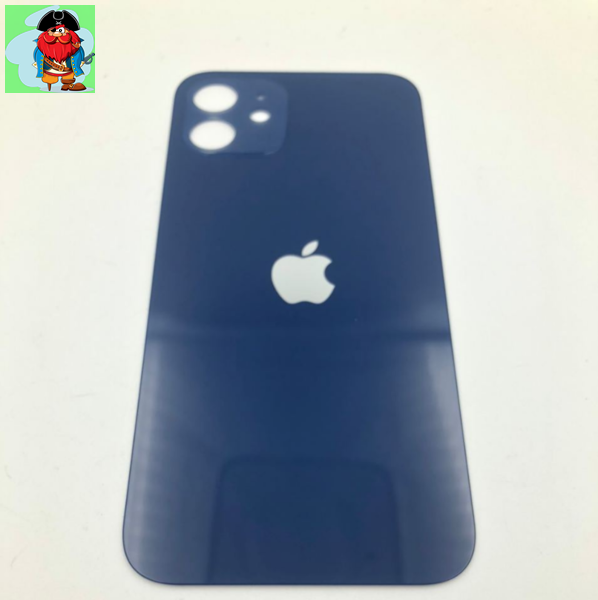 Задняя крышка (стекло) для Apple iPhone 12, цвет: синий (оригинал) (широкое отверстие под камеру) - фото 1 - id-p223753761