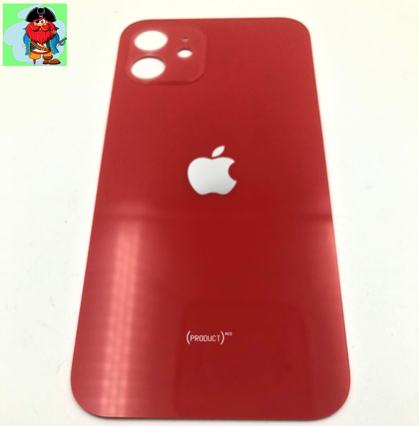 Задняя крышка (стекло) для Apple iPhone 12, цвет: красный (оригинал) (широкое отверстие под камеру) - фото 1 - id-p223753764